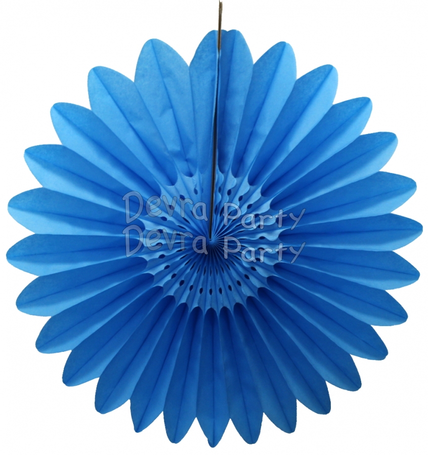 Tissue Fanburst Decoration Turquoise (12 pcs) - Click Image to Close