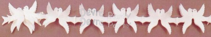 (image for) 6 Foot Tissue Paper Dove Garland (12 pcs)