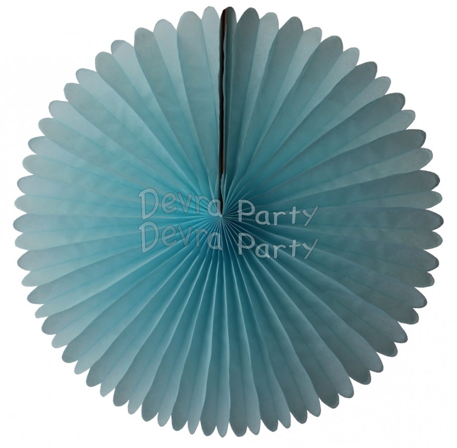 13 Inch Fan Decorations Light Blue (12 PCS) - Click Image to Close