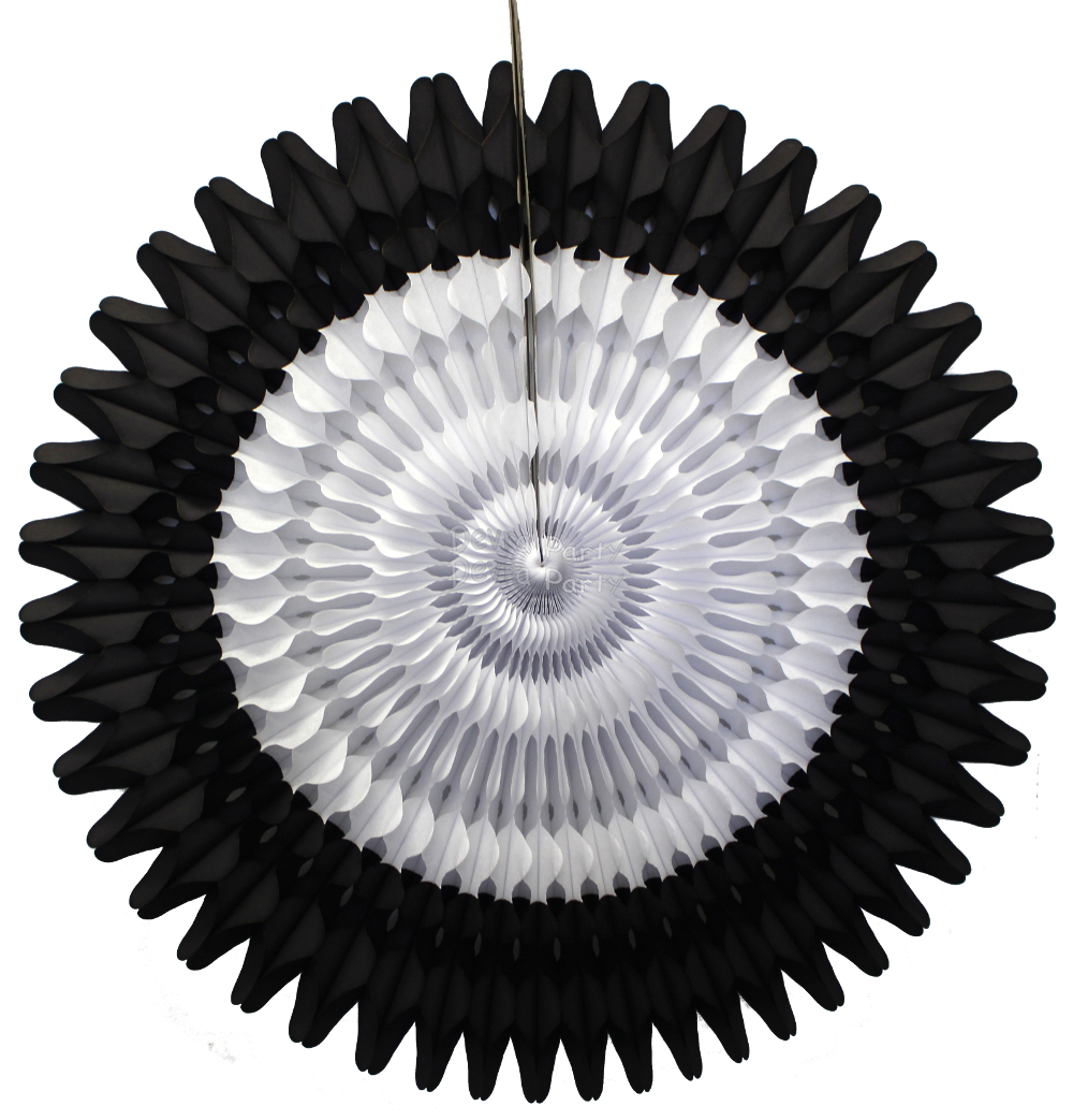 (image for) 21 Inch Tissue Fan Black White (12 pcs)