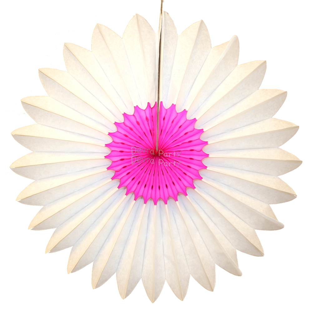 (image for) Cerise and White Fanburst Decoration (12 pcs)