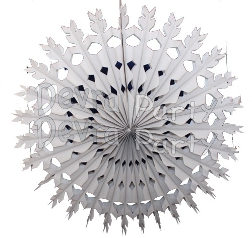 28 Inch Tissue Paper Snowflake Decoration Gray (12 pcs) - Click Image to Close