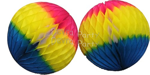 (image for) 5 Inch Honeycomb Balls Multi Party Colors (12 pcs)