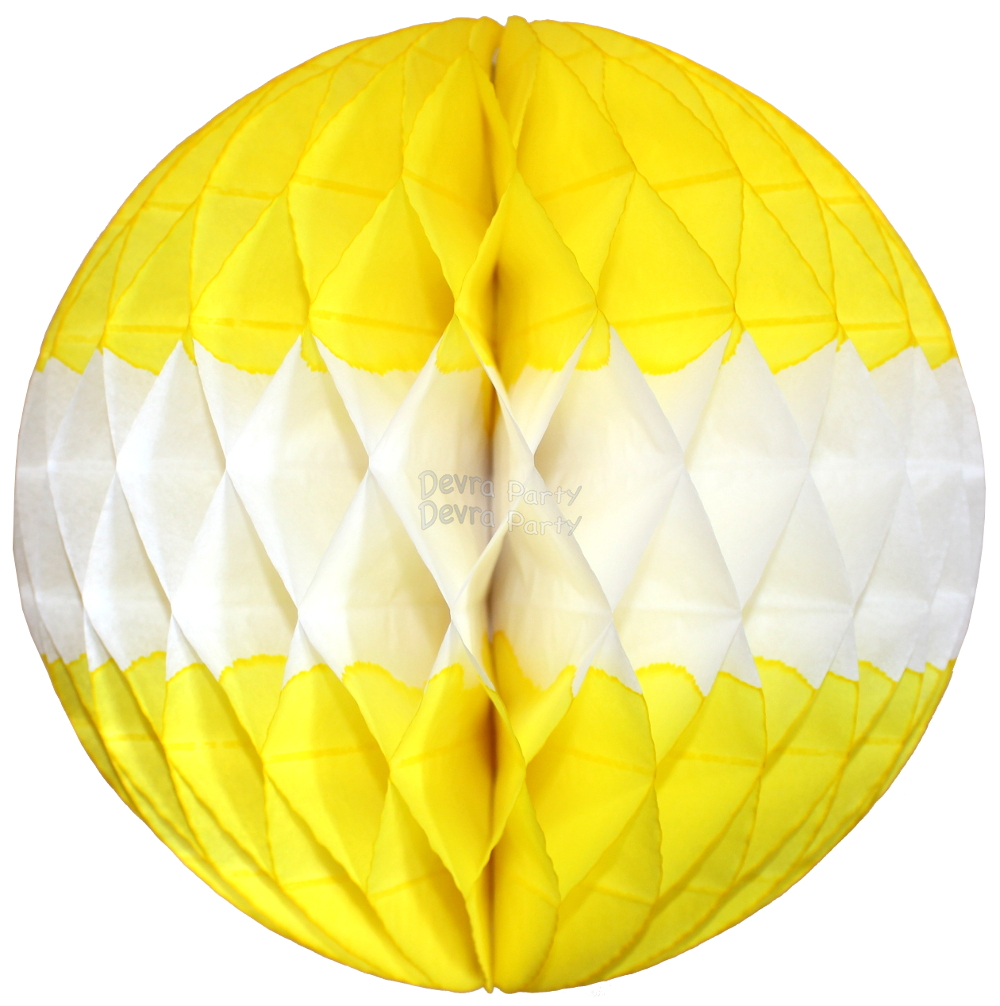 (image for) Yellow and White Honeycomb Tissue Balls (12 pcs)