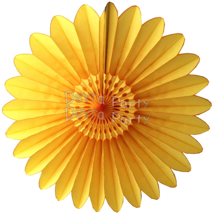 Tissue Fanburst Decoration Gold (12 pcs) - Click Image to Close