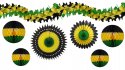7-piece Jamaican Honeycomb Decoration Set (Black/Yellow/Green)
