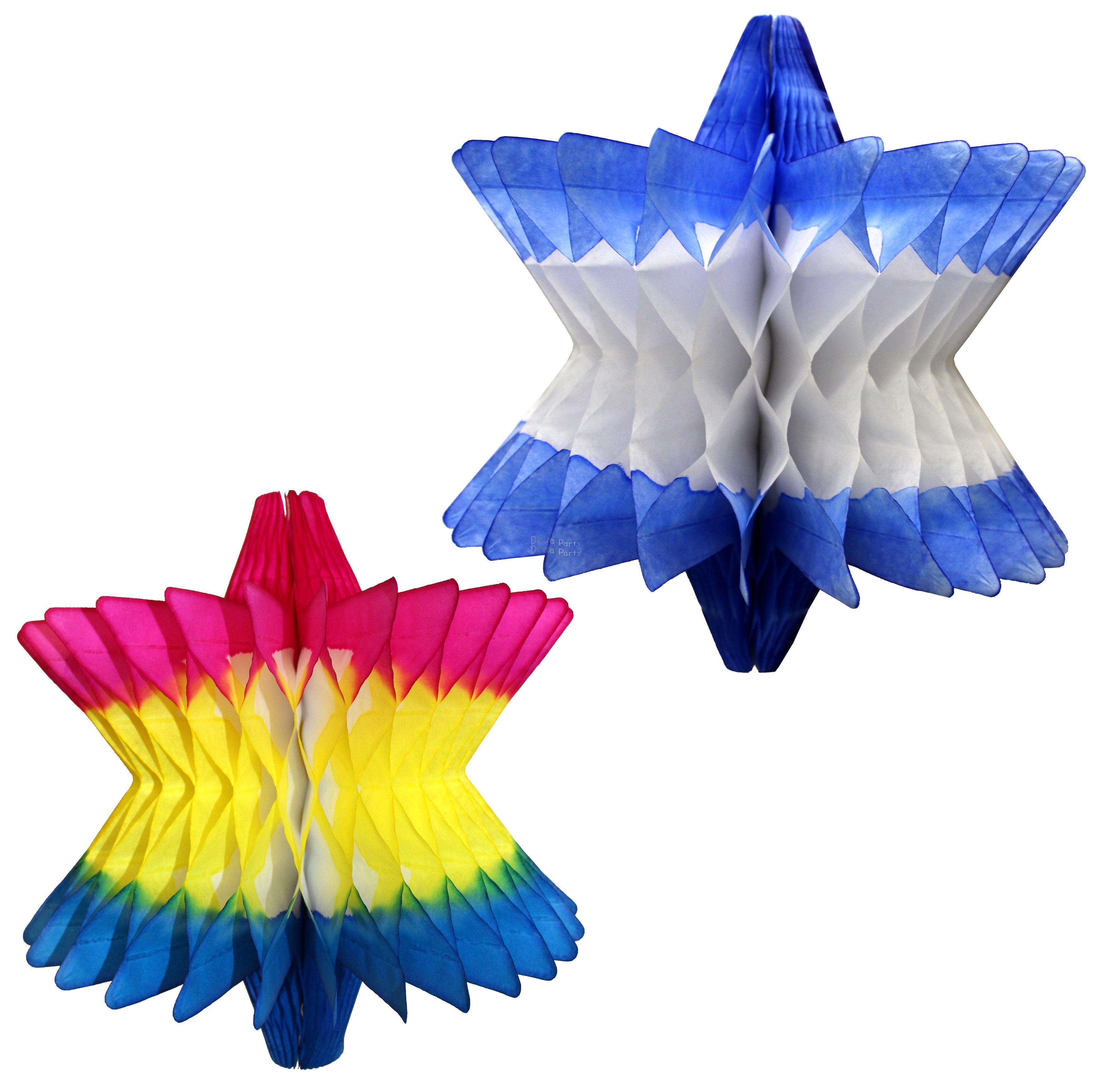 (image for) Honeycomb Star of David Decorations 9 inch (12 pcs)