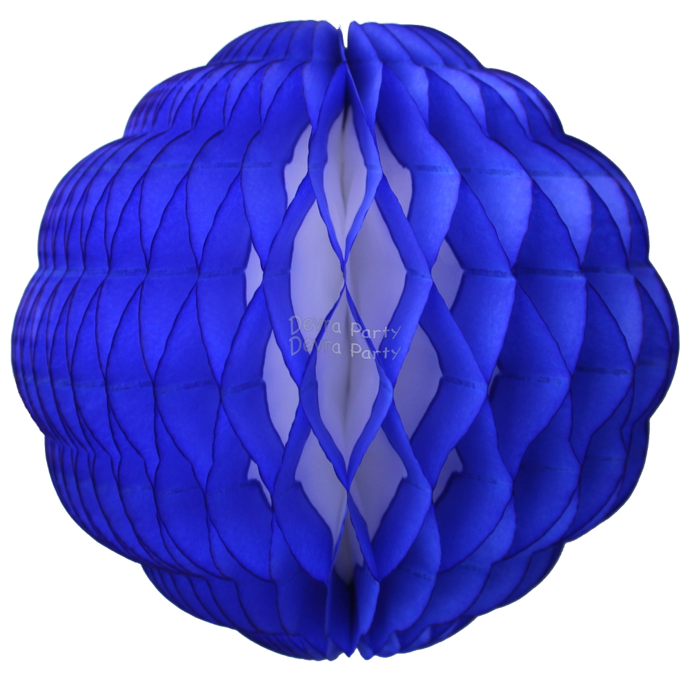 (image for) 8 Inch Puff Ball Dark Blue and White (12 pcs)