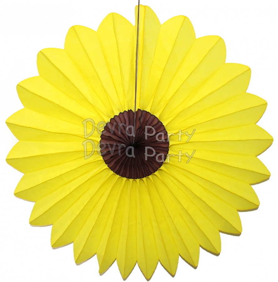 27 Inch Sunflower Fan (12 pcs) - Click Image to Close