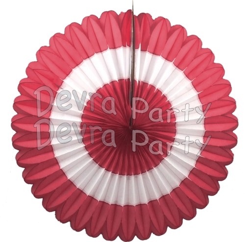 27 Inch Deluxe Fan Burgundy White Burgundy (12 pcs) - Click Image to Close