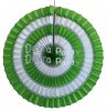 (image for) 16 Inch Striped Tissue Paper Fan Lime Green and White (12 pcs)