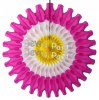 (image for) Easter 18 Inch Tissue Paper Fan - Hot Pink/White/Yellow (12 pcs)