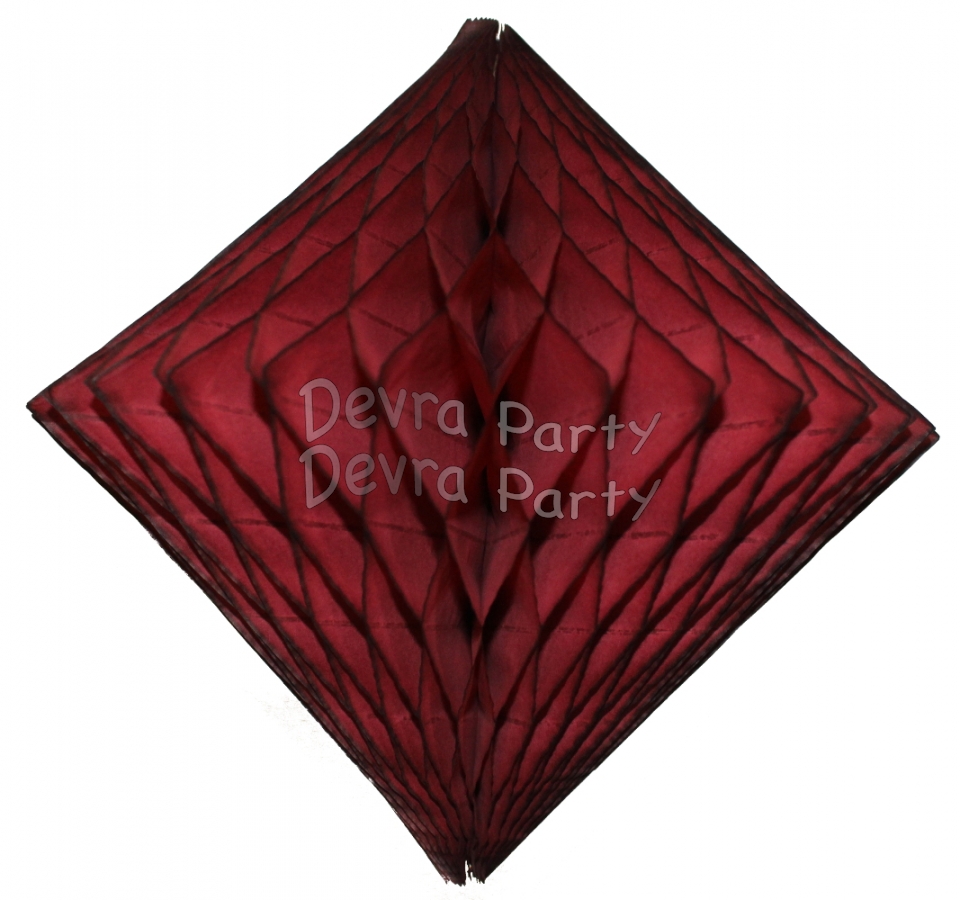 Maroon (Dyed Burgundy) Hanging Diamond Decoration (12 pcs) - Click Image to Close