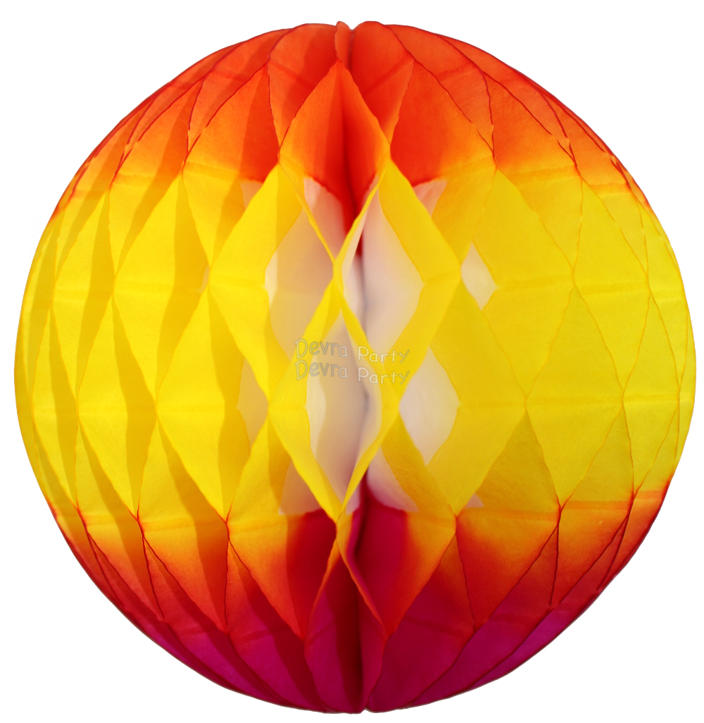(image for) Orange/Yellow/Cerise Tissue Paper Balls (12 pcs)