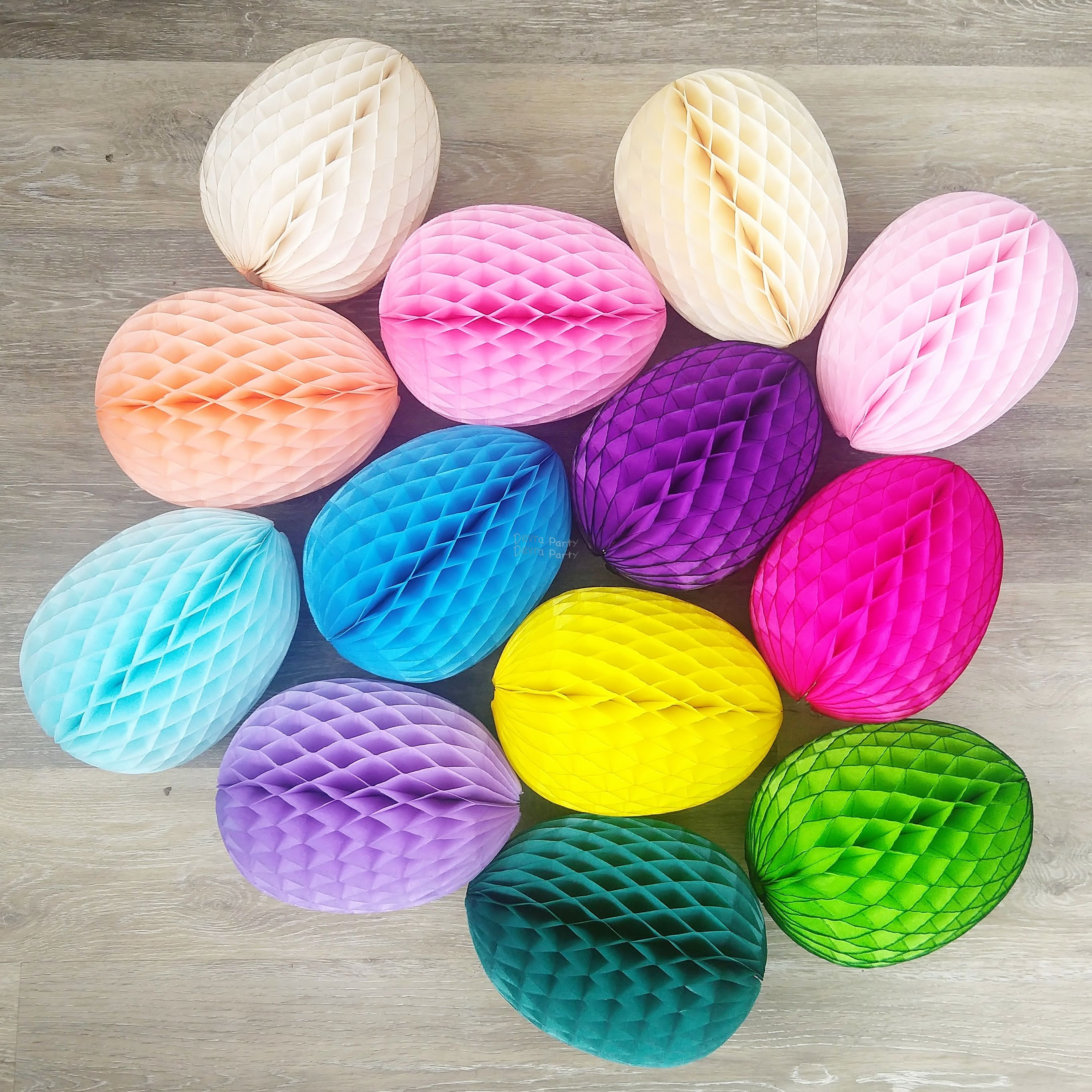 (image for) Honeycomb Easter Eggs 9 Inch, Solid Colors (12 pcs)