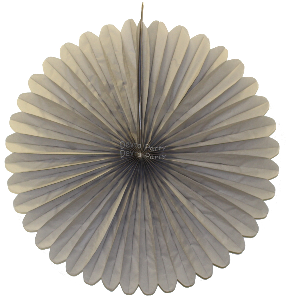 (image for) 27 Inch Gray Tissue Paper Deluxe Fan (12 pcs)
