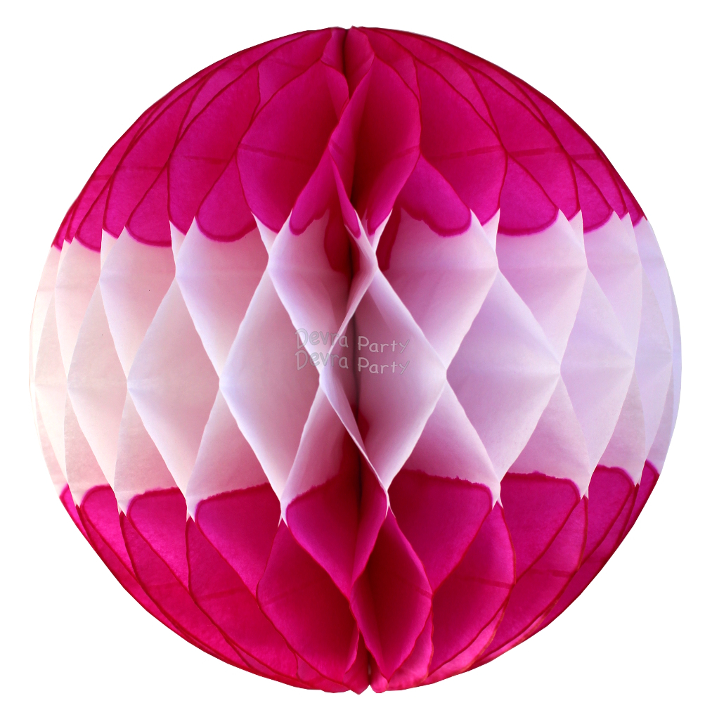 (image for) Cerise/White Tissue Balls (12 pcs)