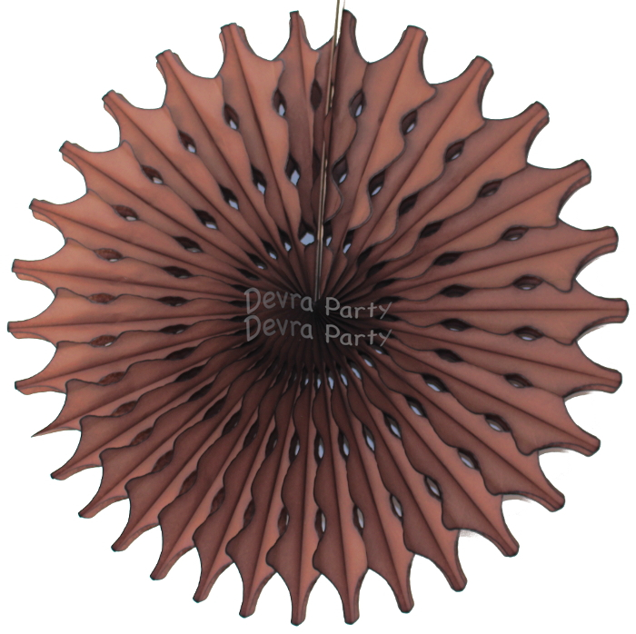 (image for) Brown 18 Inch Tissue Paper Fan (12 Pieces)