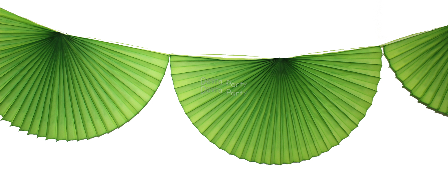 (image for) Lime Green 10 Foot Bunting Fan Garland (12 pcs)