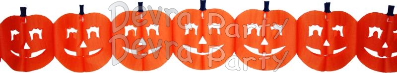 12 Foot Tissue Paper Pumpkin Garland (6 pcs) - Click Image to Close