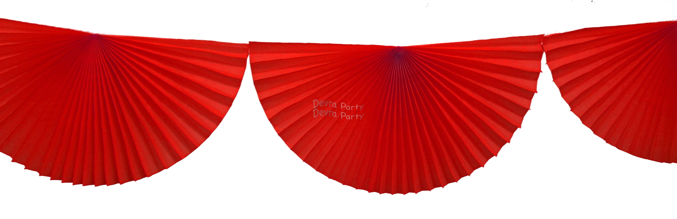 (image for) Red 10 Foot Bunting Fan Garland (12 pcs)