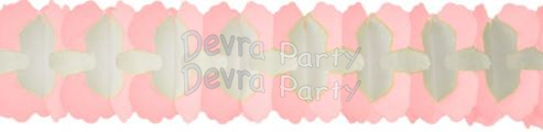 (image for) 12 Foot Cross Garland Decoration Vintage Pink & White (12 pcs)