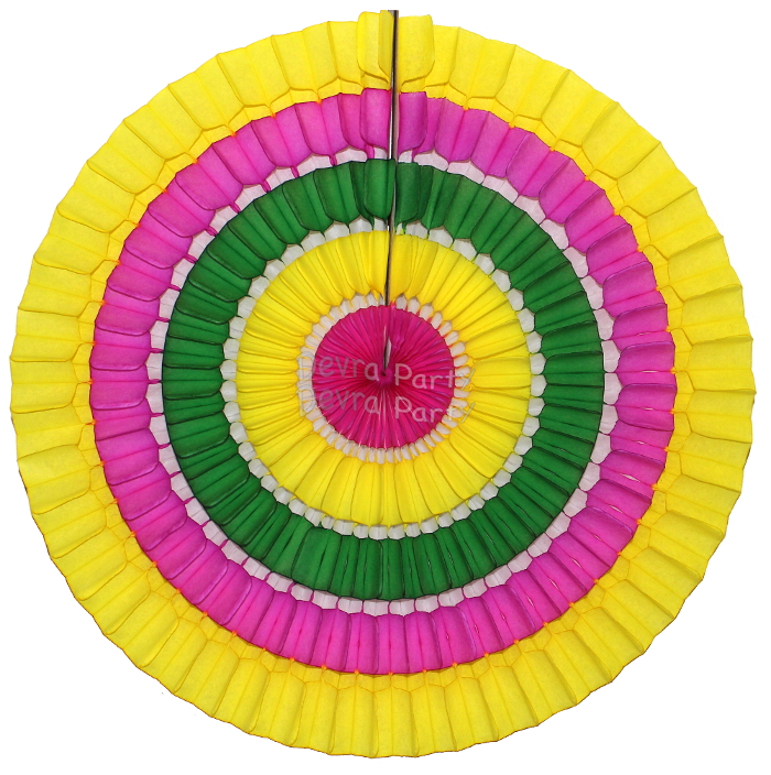(image for) 16 Inch Tissue Paper Striped Fan Spring (12 pcs)