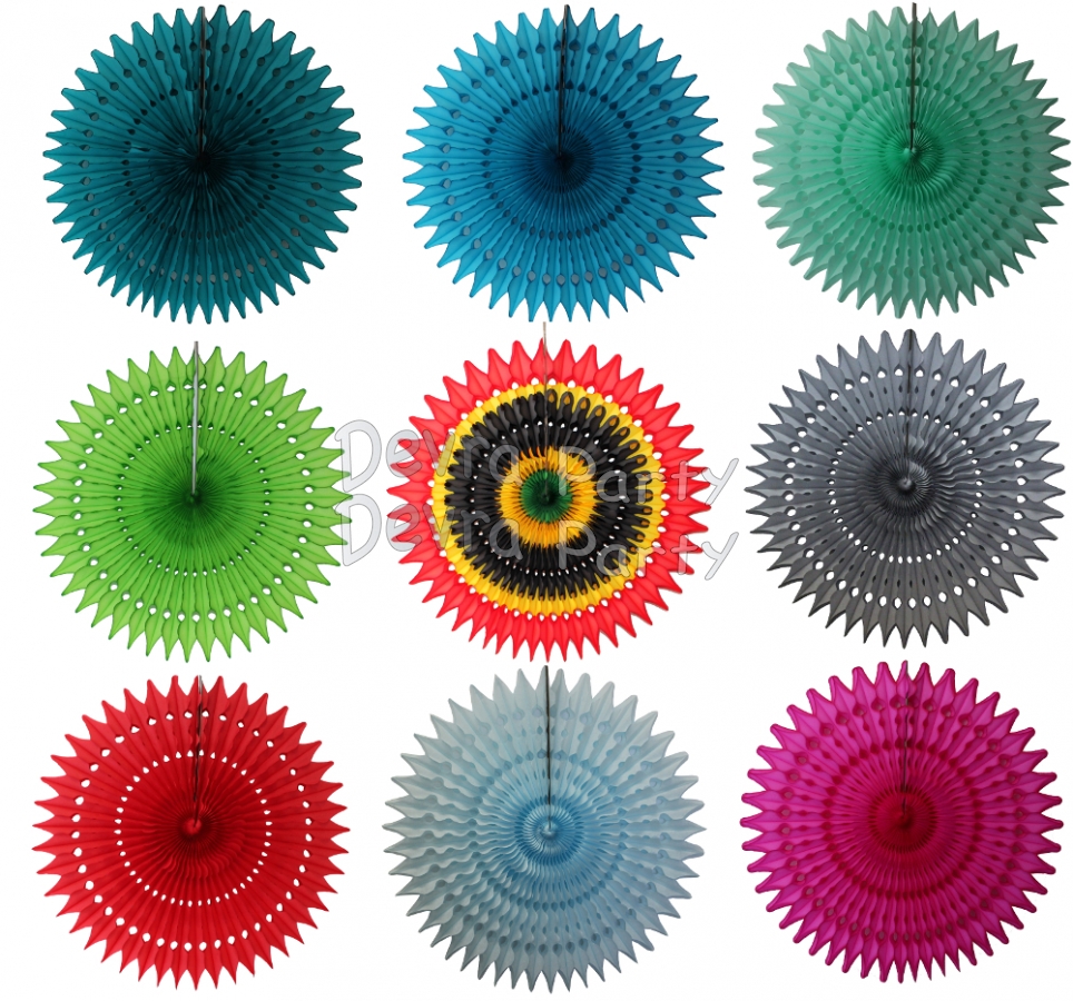 21 Inch Tissue Paper Fan Decoration (12 pcs) - Click Image to Close