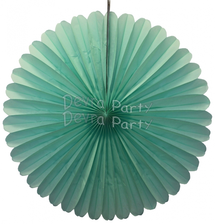 27 Inch Mint Green Tissue Paper Deluxe Fan (12 pcs) - Click Image to Close