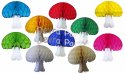 (image for) Multi-Colored 16 Inch Honeycomb Mushroom Decorations (6 pcs)