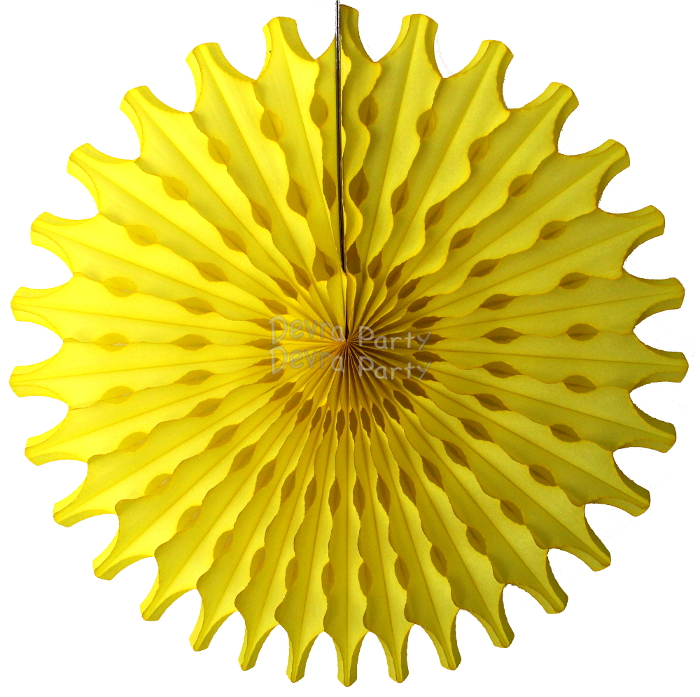 (image for) Yellow 18 Inch Tissue Paper Fan (12 Pieces)