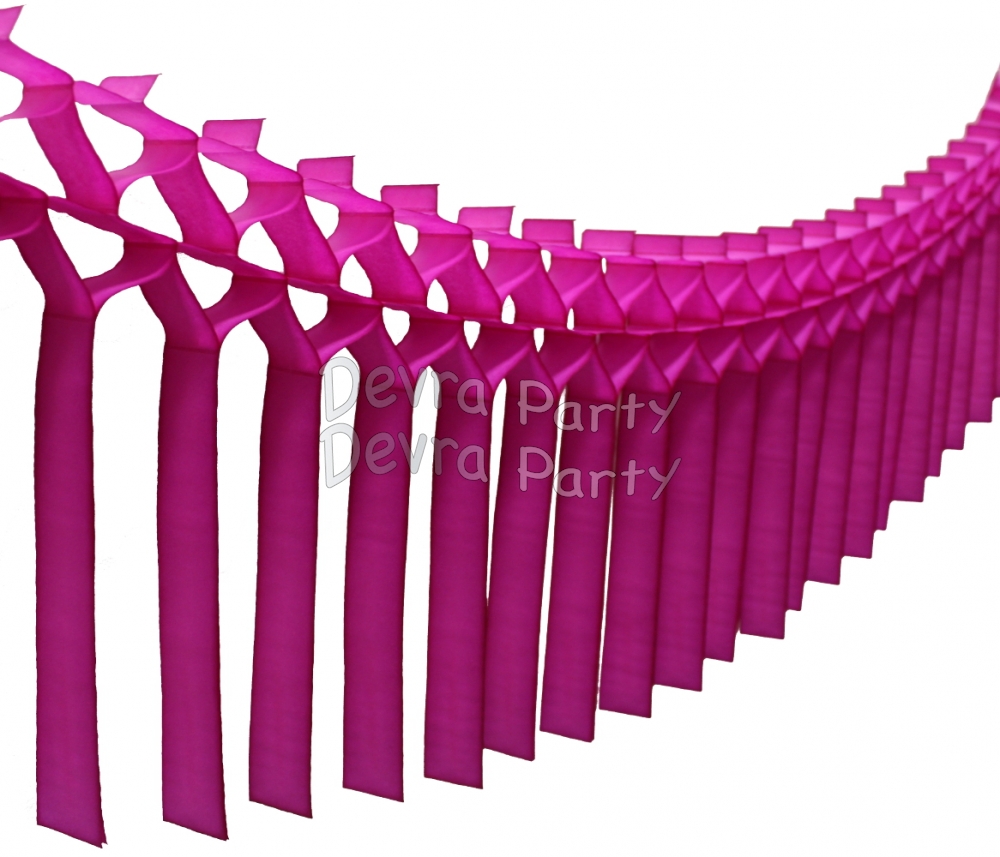Cerise Streamer Garland Decoration (12 pcs) - Click Image to Close