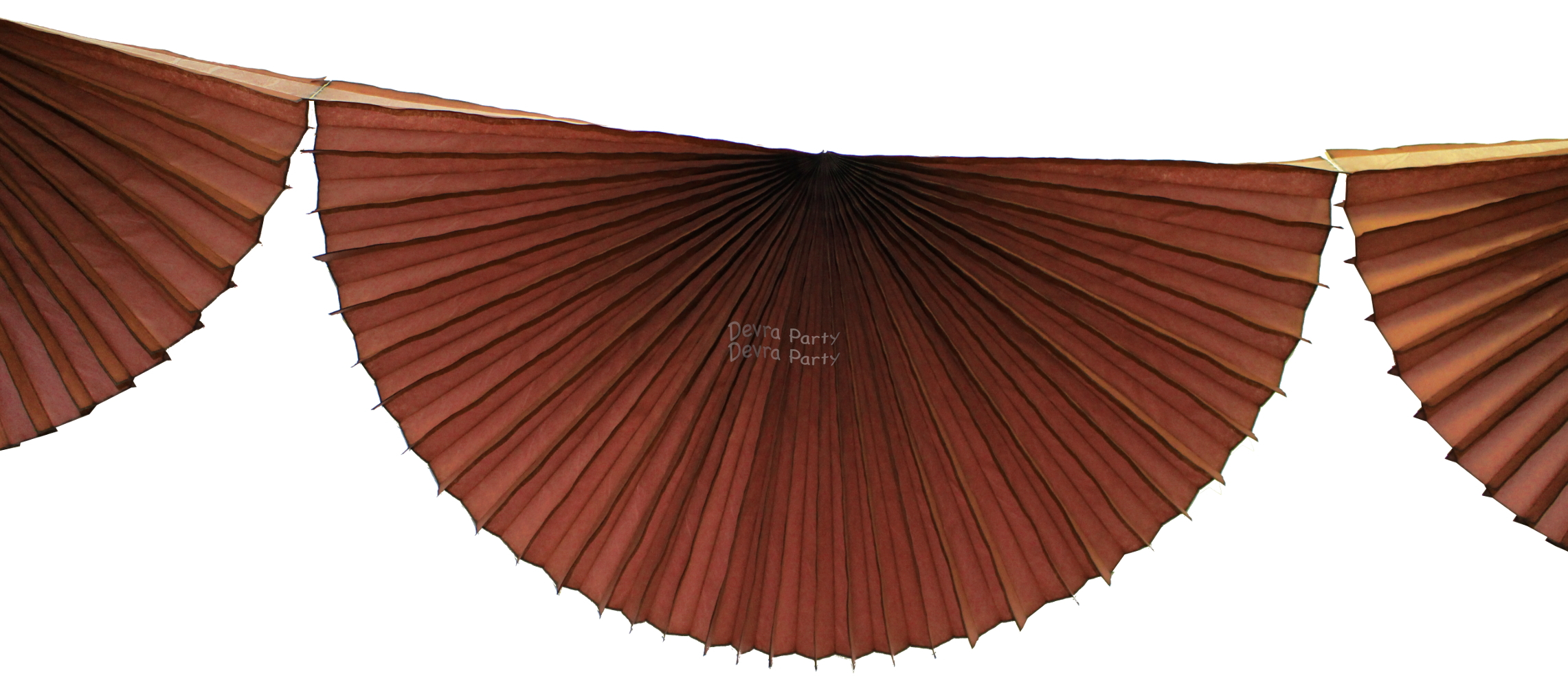 (image for) Brown 10 Foot Bunting Fan Garland (12 pcs)