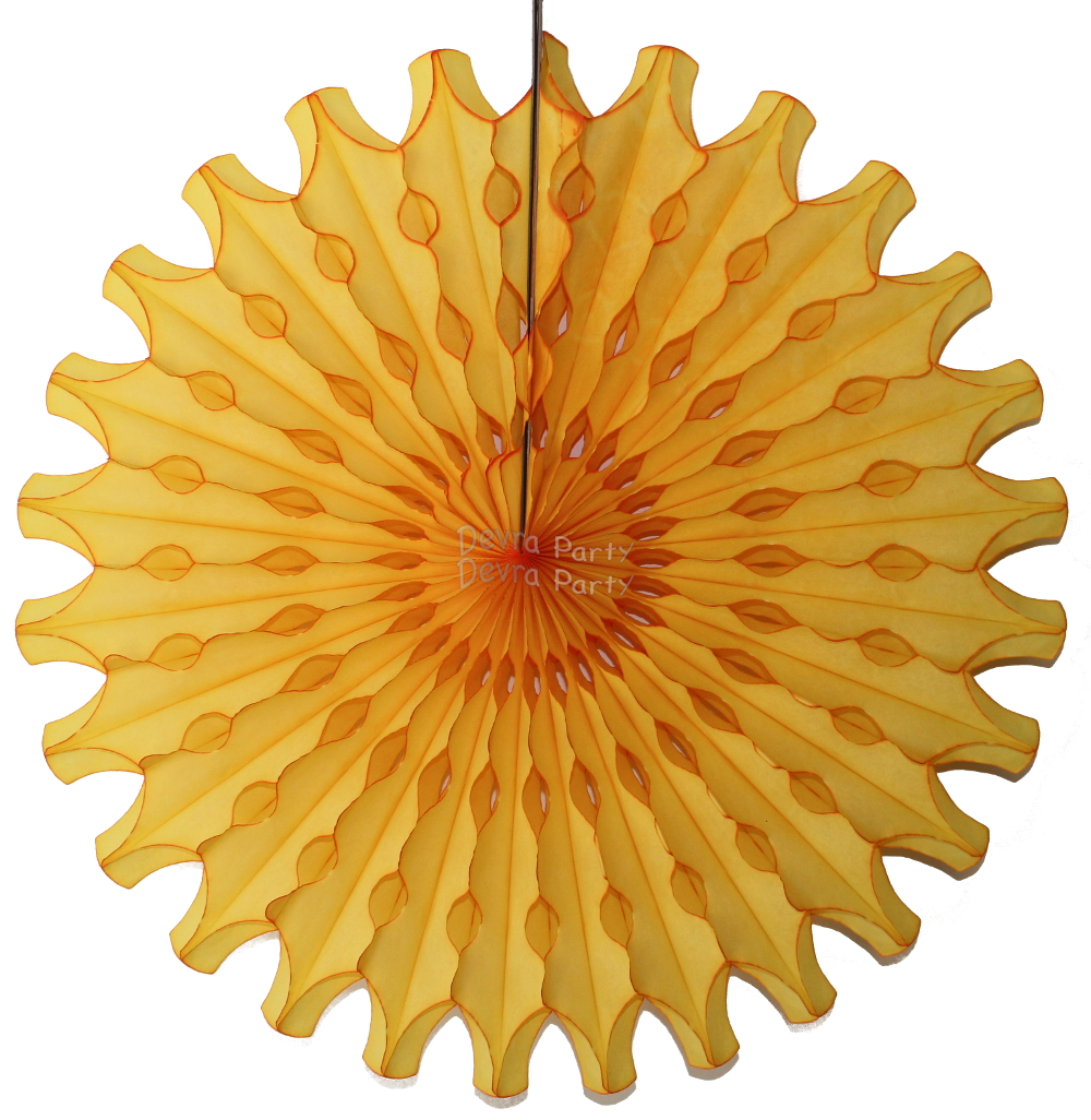 (image for) Gold 18 Inch Tissue Paper Fan (12 Pieces)