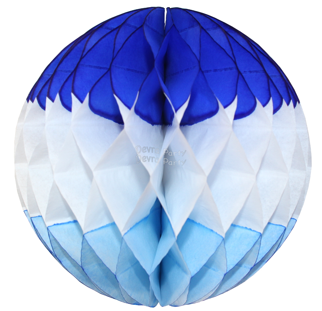 (image for) Winter Blue and White Honeycomb Ball (12 pcs)