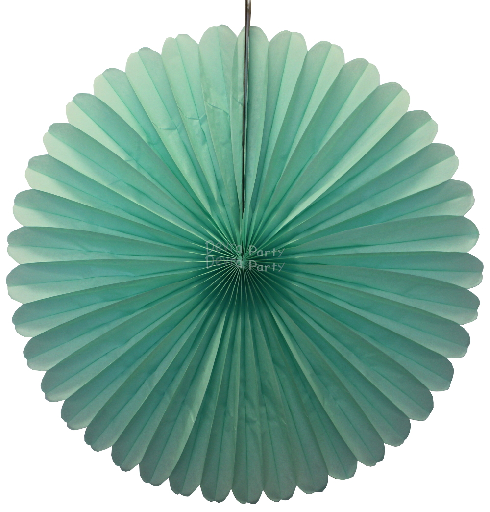 (image for) 27 Inch Mint Green Tissue Paper Deluxe Fan (12 pcs)