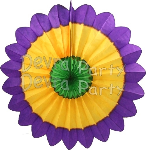 27 Inch Mardi Gras Fanburst Decoration (12 pcs) - Click Image to Close