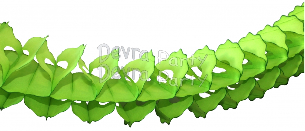 12 Foot Lime Oval Garland Decoration (12 pieces) - Click Image to Close