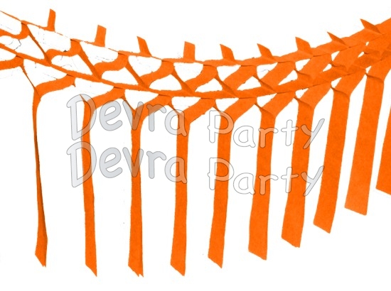 Orange Streamer Garland Decoration (12 pcs) - Click Image to Close