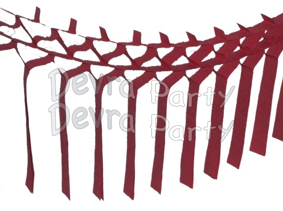 Burgundy Streamer Garland Decoration (12 pcs) - Click Image to Close