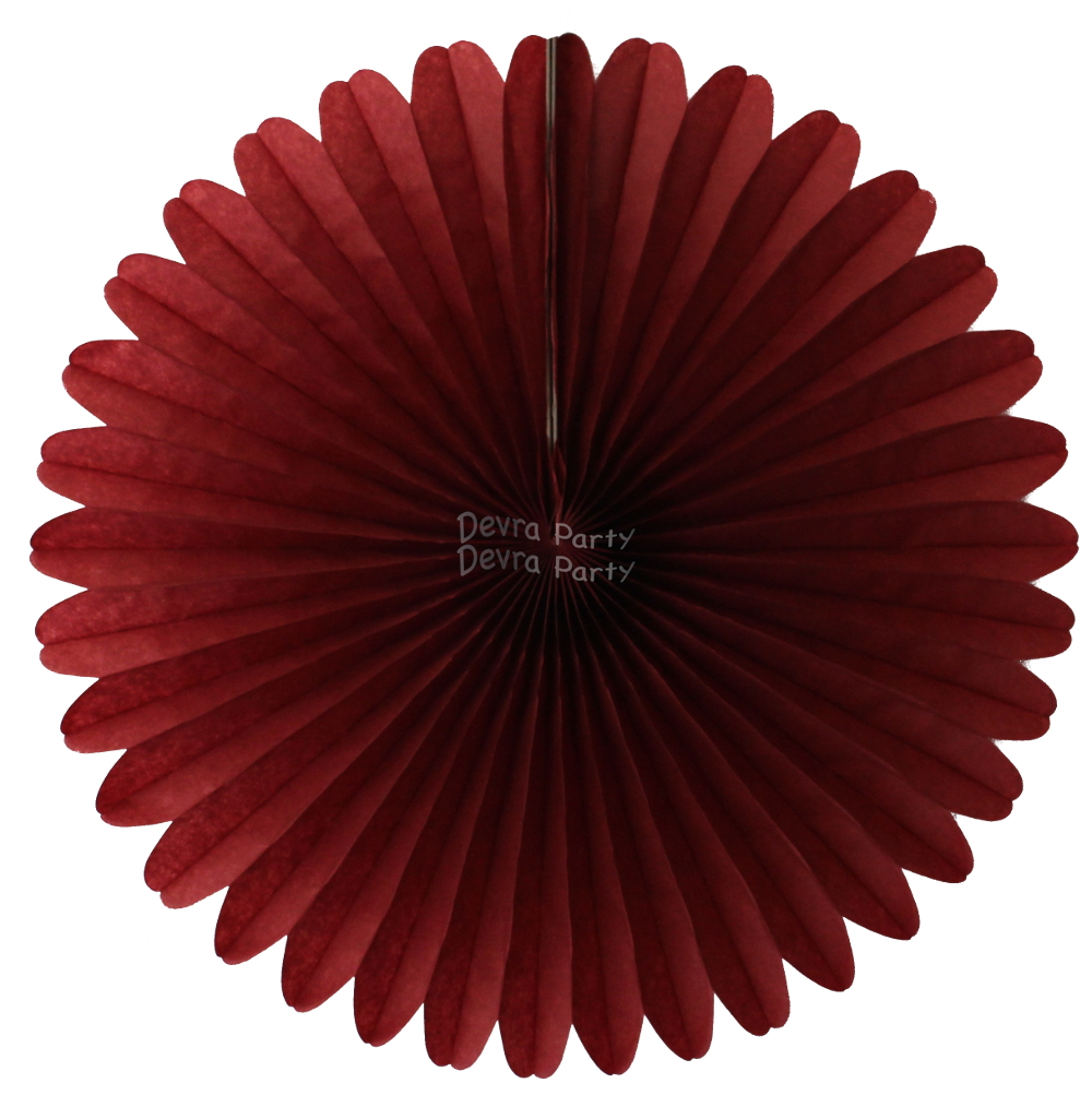 (image for) 13 Inch Fan Decorations Burgundy (12 PCS)
