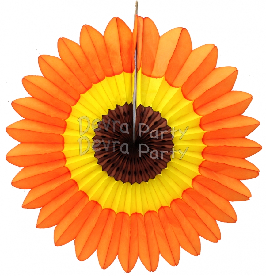 Fall Tissue Paper Fanburst Orange/Gold/Brown (12 pieces) - Click Image to Close