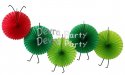 5-Fan Set of Caterpillar Themed 13 Inch Party Fans - 6 KITS (image for) 5-Fan Set of Caterpillar Themed 13 Inch Party Fans - 6 KITS