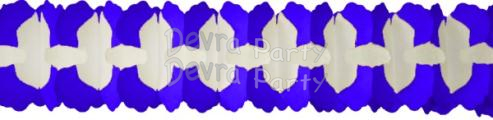 (image for) 12 Foot Cross Garland Decoration Dark Blue & White (12 pcs)