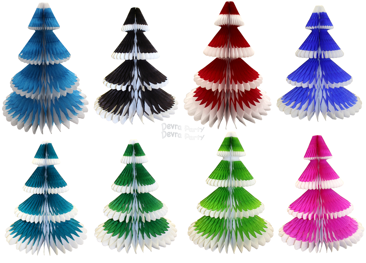 (image for) 12 Inch Honeycomb Tissue Paper Frosted Tree (12 pcs) -ALL COLORS