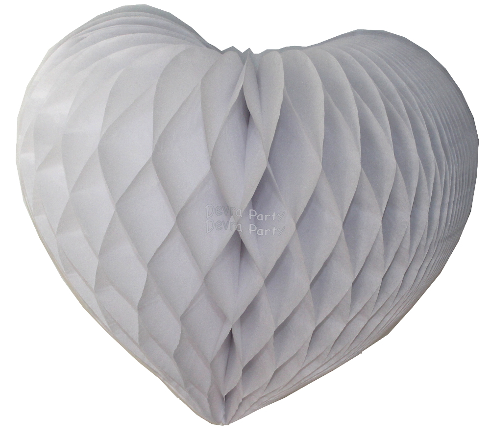 (image for) Heart Decoration 18 Inch White (12 pcs)