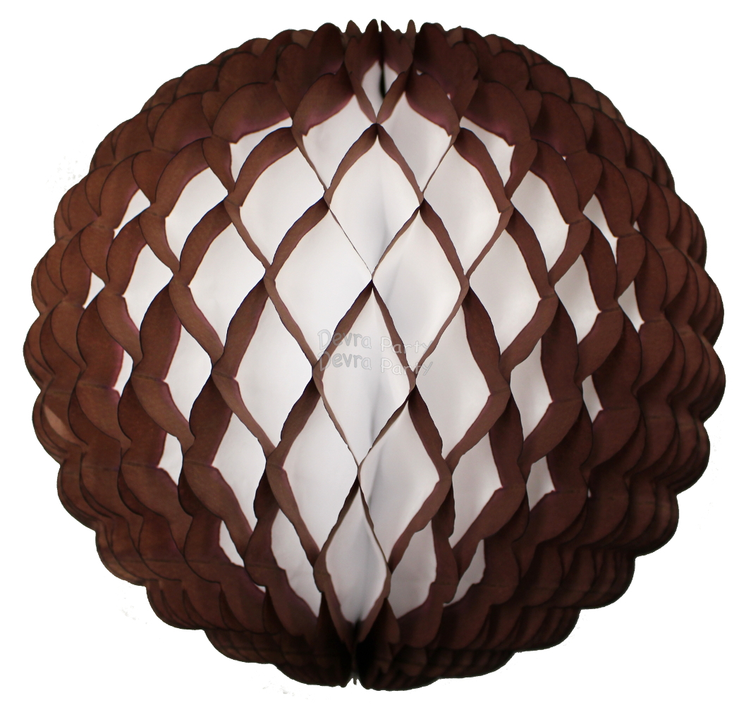 (image for) 14 Inch Puff Ball Brown and White (12 pcs)