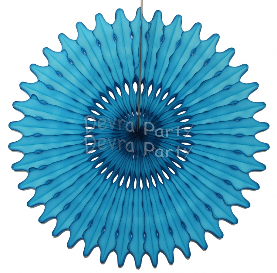 26 Inch Tissue Fan Turquoise (12 pcs) - Click Image to Close
