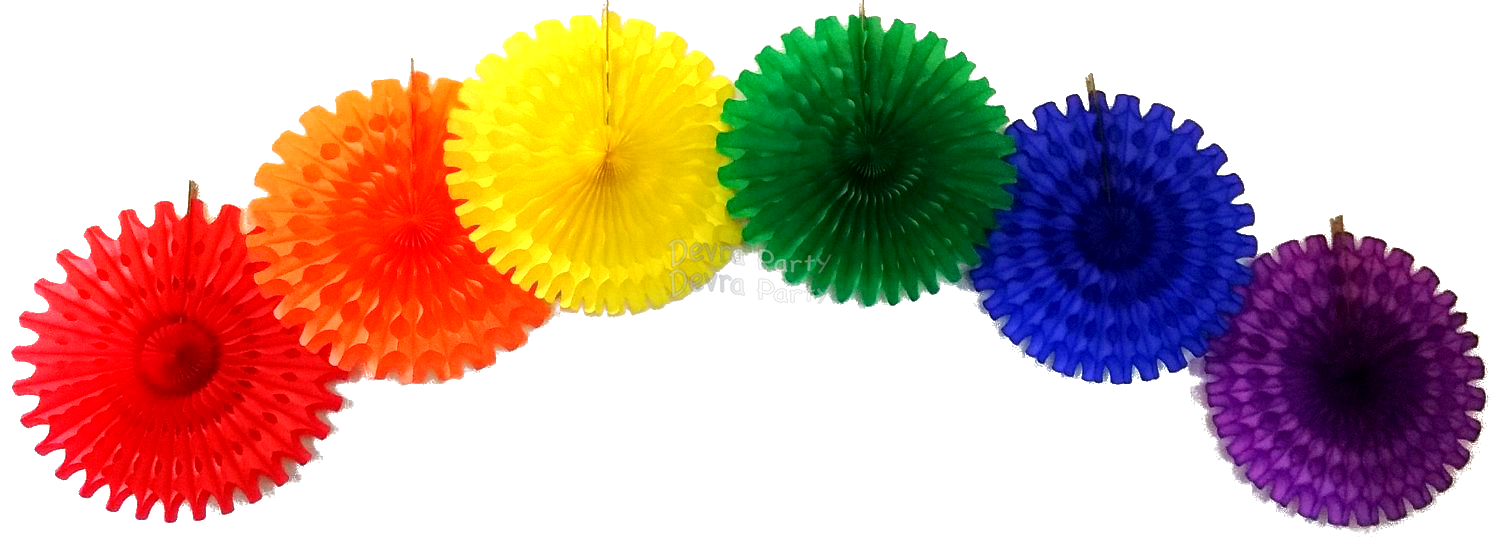 (image for) 18 Inch Rainbow Party Decorations (6 fans)