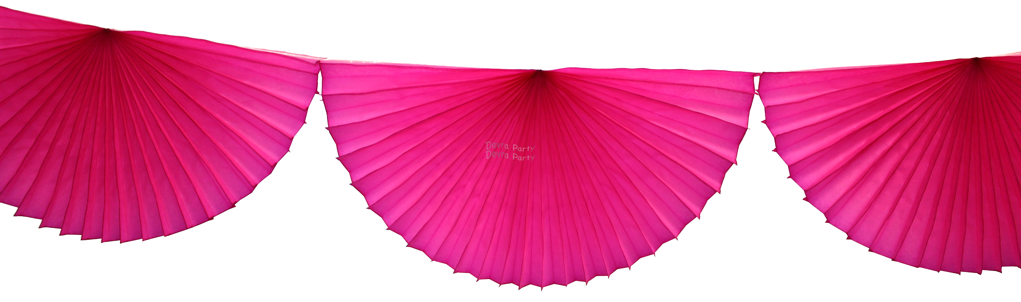 (image for) Cerise 10 Foot Bunting Fan Garland (12 pcs)